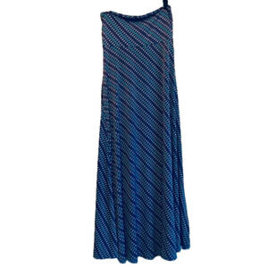 LulaRoe Maxi Skirt Arrows size small, blue & pink long skirt maternity stretchy